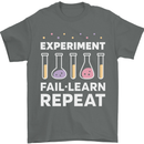 Science Experiment Fail Repeat Chemistry Geek Mens T-Shirt 100% Cotton Charcoal