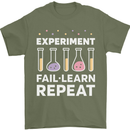 Science Experiment Fail Repeat Chemistry Geek Mens T-Shirt 100% Cotton Military Green