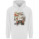 Scooter Colage MOD Culture Moped Bike Mens 80% Cotton Hoodie White