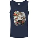 Scooter Colage MOD Culture Moped Bike Mens Vest Tank Top Navy Blue