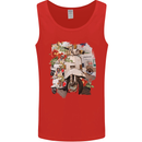 Scooter Colage MOD Culture Moped Bike Mens Vest Tank Top Red