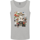 Scooter Colage MOD Culture Moped Bike Mens Vest Tank Top Sports Grey