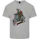Scooter Skull Biker Motorcycle MOD Mens Cotton T-Shirt Tee Top Sports Grey