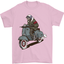 Scooter Skull Biker Motorcycle MOD Mens T-Shirt 100% Cotton Light Pink
