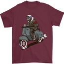 Scooter Skull Biker Motorcycle MOD Mens T-Shirt 100% Cotton Maroon