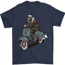 Scooter Skull Biker Motorcycle MOD Mens T-Shirt 100% Cotton Navy Blue