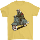 Scooter Skull Biker Motorcycle MOD Mens T-Shirt 100% Cotton Yellow