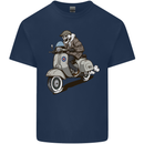 Scooter Skull Motorcycle Biker MOD Mens Cotton T-Shirt Tee Top Navy Blue