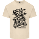 Scooter on the Beach MOD Mens Cotton T-Shirt Tee Top Natural