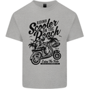 Scooter on the Beach MOD Mens Cotton T-Shirt Tee Top Sports Grey