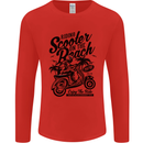 Scooter on the Beach MOD Mens Long Sleeve T-Shirt Red