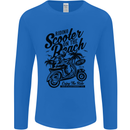 Scooter on the Beach MOD Mens Long Sleeve T-Shirt Royal Blue