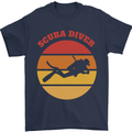 Scuba Diver Silhouette Mens T-Shirt 100% Cotton Navy Blue