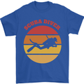Scuba Diver Silhouette Mens T-Shirt 100% Cotton Royal Blue
