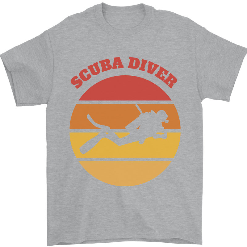 Scuba Diver Silhouette Mens T-Shirt 100% Cotton Sports Grey