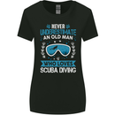 Scuba Diving Never Underestimate Old Man Funny Womens Wider Cut T-Shirt Black