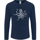 Scuba Diving Octopus Diver Cthulhu Kraken Mens Long Sleeve T-Shirt Navy Blue