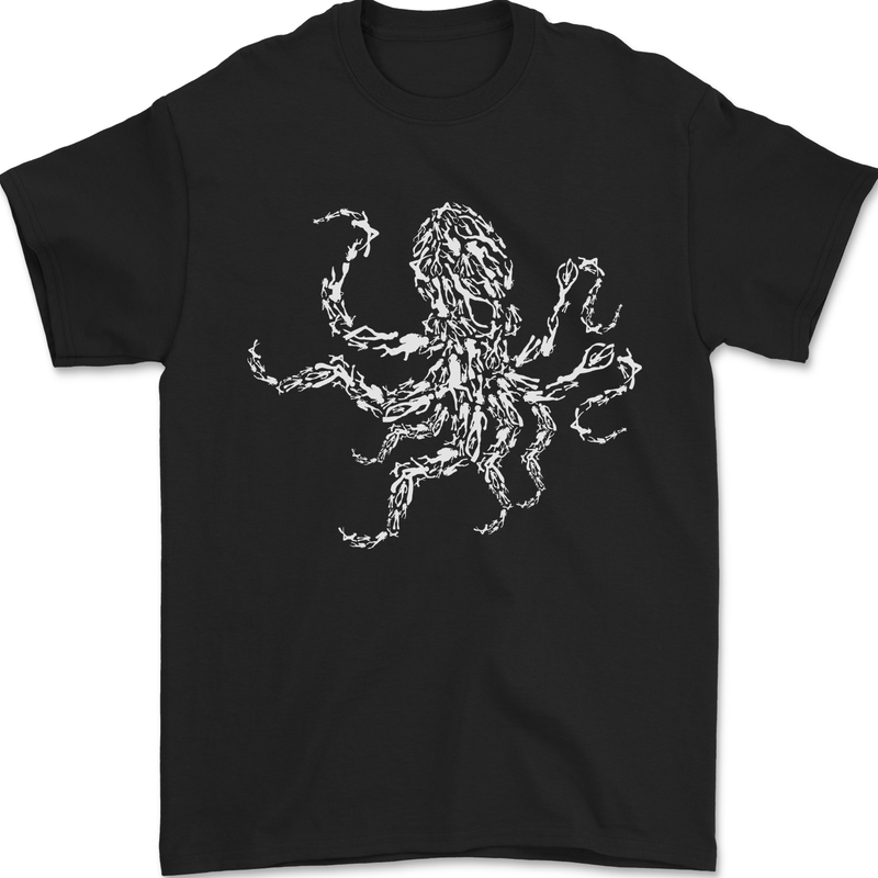 Scuba Diving Octopus Diver Cthulhu Kraken Mens T-Shirt 100% Cotton Black