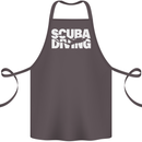 Silhouette Scuba Diving Diver Cotton Apron 100% Organic Dark Grey