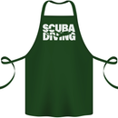 Silhouette Scuba Diving Diver Cotton Apron 100% Organic Forest Green
