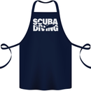 Silhouette Scuba Diving Diver Cotton Apron 100% Organic Navy Blue