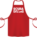 Silhouette Scuba Diving Diver Cotton Apron 100% Organic Red