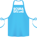 Silhouette Scuba Diving Diver Cotton Apron 100% Organic Turquoise