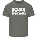 Silhouette Scuba Diving Diver Mens Cotton T-Shirt Tee Top Charcoal