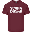 Silhouette Scuba Diving Diver Mens Cotton T-Shirt Tee Top Maroon