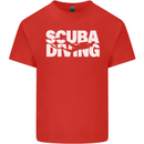 Silhouette Scuba Diving Diver Mens Cotton T-Shirt Tee Top Red