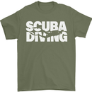Silhouette Scuba Diving Diver Mens T-Shirt 100% Cotton Military Green