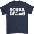 Silhouette Scuba Diving Diver Mens T-Shirt 100% Cotton Navy Blue