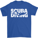 Silhouette Scuba Diving Diver Mens T-Shirt 100% Cotton Royal Blue