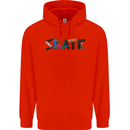 Skate Skateboard Skateboarding Mens 80% Cotton Hoodie Bright Red
