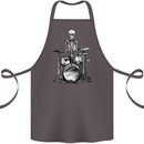 Skeleton Drummer Drumming Drums Cotton Apron 100% Organic Dark Grey