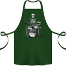 Skeleton Drummer Drumming Drums Cotton Apron 100% Organic Forest Green