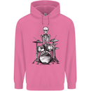 Skeleton Drummer Drumming Drums Mens 80% Cotton Hoodie Azelea