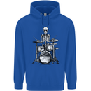Skeleton Drummer Drumming Drums Mens 80% Cotton Hoodie Royal Blue