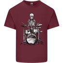 Skeleton Drummer Drumming Drums Mens Cotton T-Shirt Tee Top Maroon