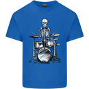 Skeleton Drummer Drumming Drums Mens Cotton T-Shirt Tee Top Royal Blue