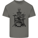 Skeleton Drummer Drums Drumming Mens Cotton T-Shirt Tee Top Charcoal