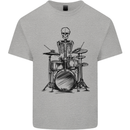 Skeleton Drummer Drums Drumming Mens Cotton T-Shirt Tee Top Sports Grey