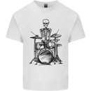 Skeleton Drummer Drums Drumming Mens Cotton T-Shirt Tee Top White