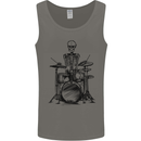 Skeleton Drummer Drums Drumming Mens Vest Tank Top Charcoal