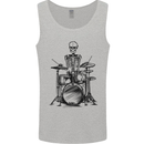 Skeleton Drummer Drums Drumming Mens Vest Tank Top Sports Grey