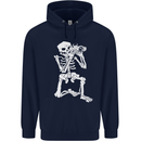 Skeleton Photographer Photography Childrens Kids Hoodie Navy Blue