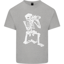 Skeleton Photographer Photography Kids T-Shirt Childrens Sports Grey