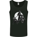 Skull Biker With Staffy Dog Motorbike Motorcycle Mens Vest Tank Top Black