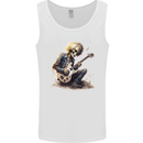 Skull Punk Rock n Roll Heavy Metal Electric Guitar Mens Vest Tank Top White