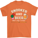 Snooker and Beer That's Why I'm Here Mens T-Shirt 100% Cotton Orange